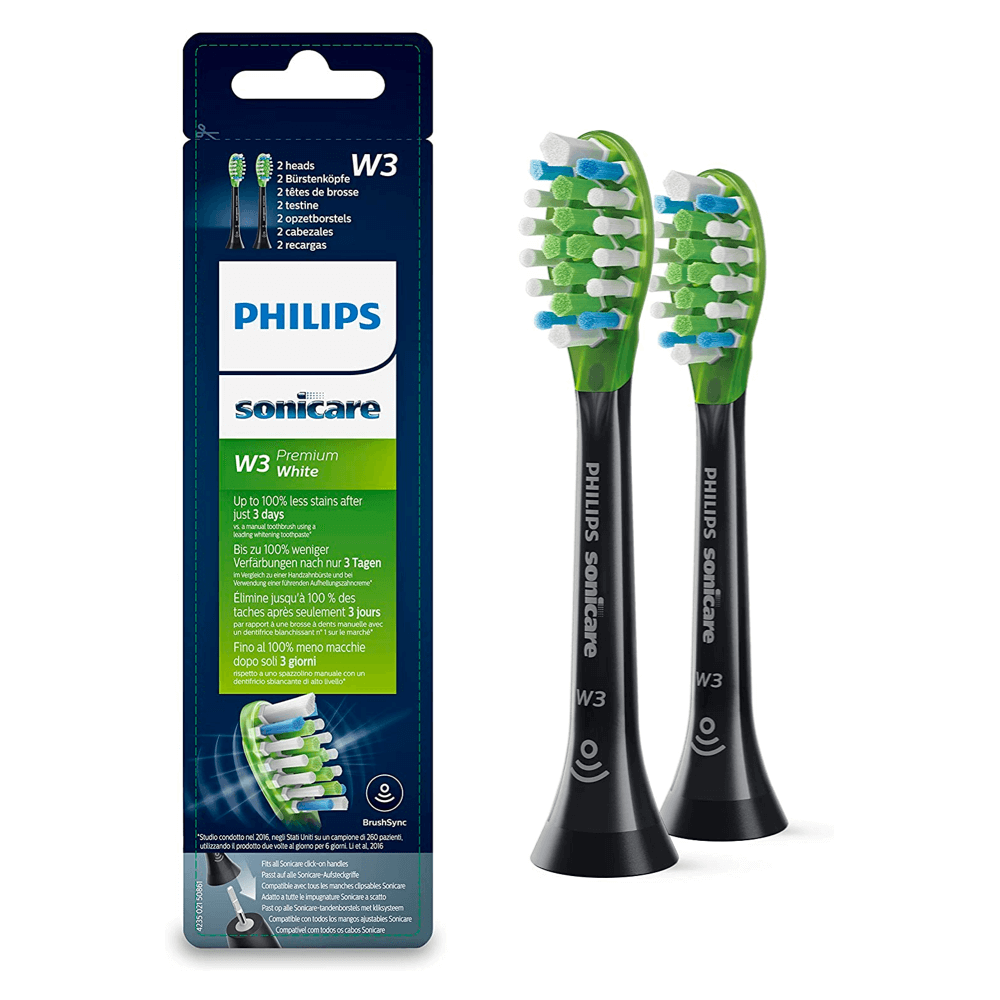 Philips Sonicare Premium White W3 pehme äärega poleerivad hambaharja otsikud HX9062/33 (MUST, 2 tk)