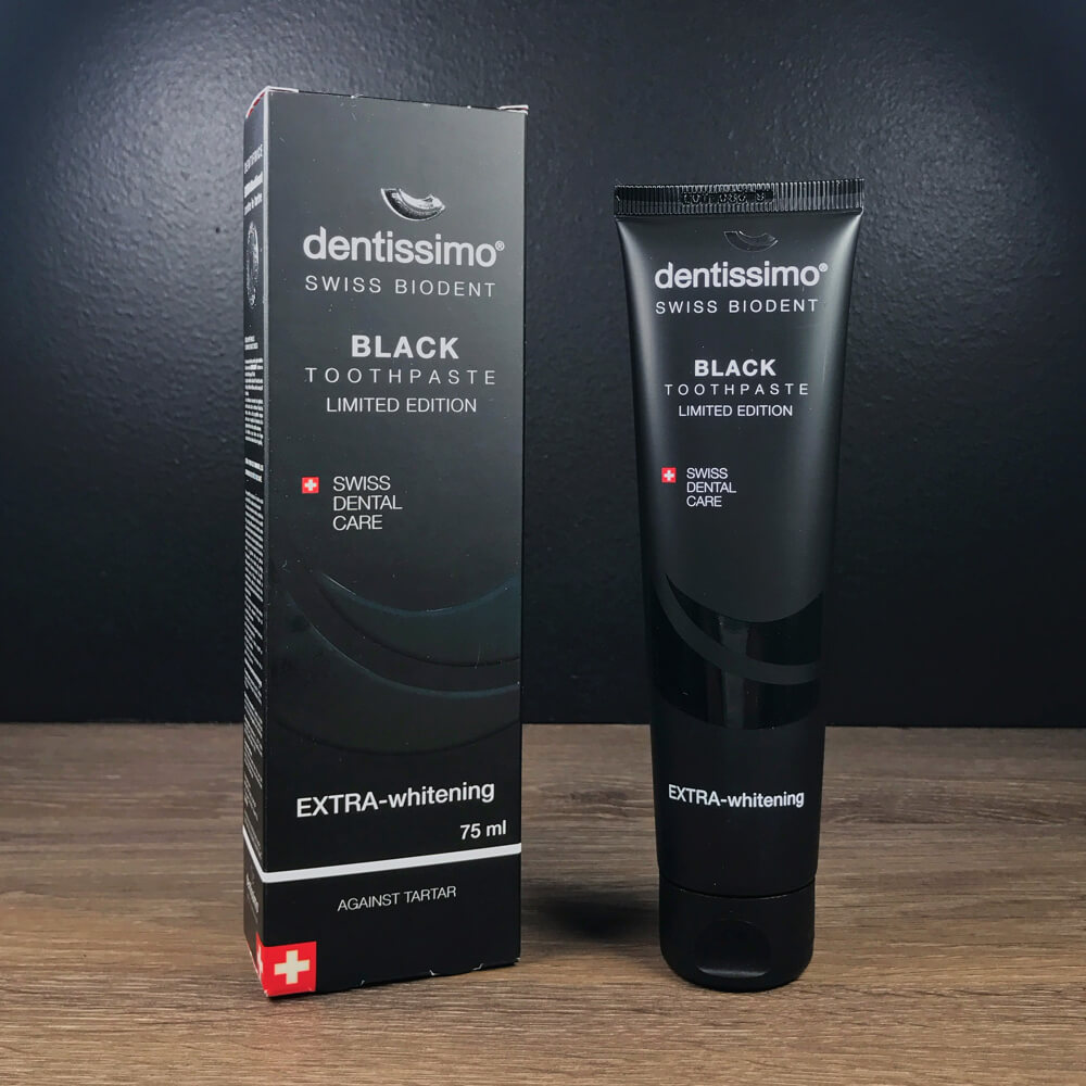 Dentissimo Extra Whitening BLACK 75ML valgendav hambapasta (aktiveeritud söega) – Kuva 3