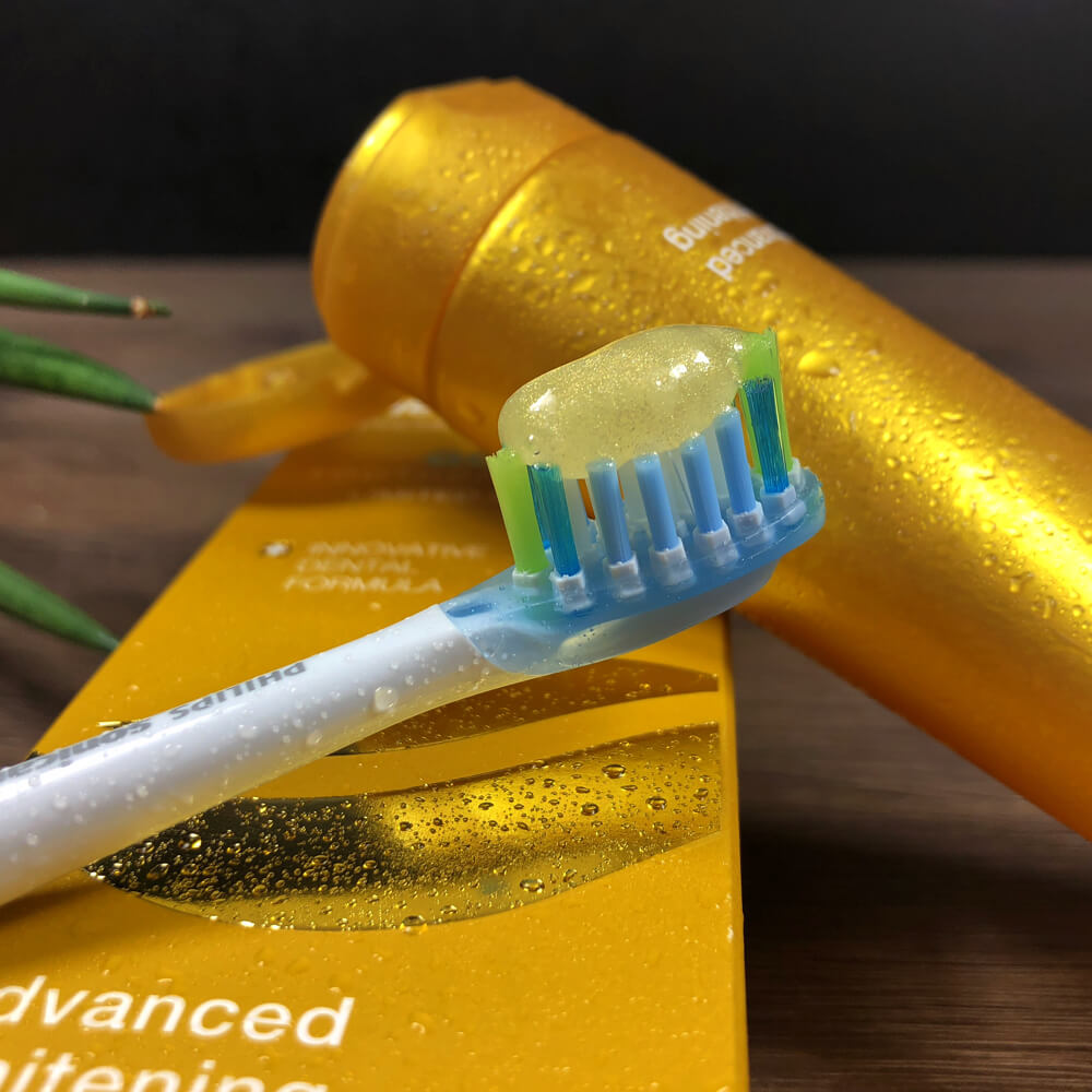 Dentissimo Extra Whitening GOLD 75ML valgendav hambapasta (kullaosakestega) – Kuva 8