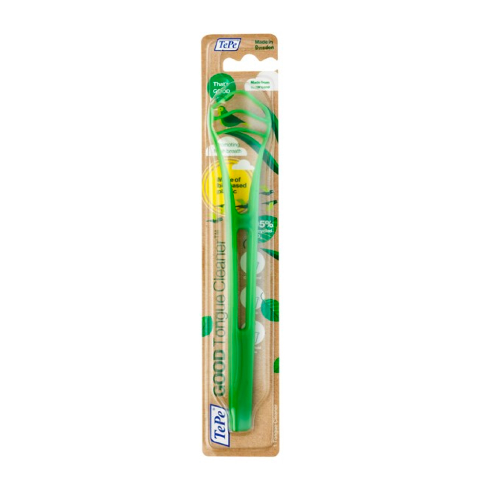TePe GOOD Tongue Cleaner -kielenpuhdistin VIHREÄ (auttaa vähentämään pahanhajuista hengitystä)