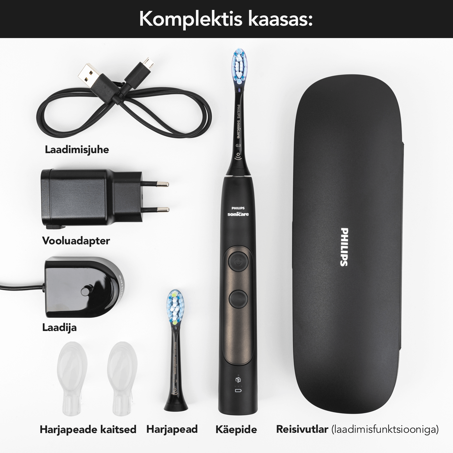 Philips Sonicare ExpertClean 7500 seeria MUST (HX9631) 4 režiimi, 3 intensiivsuse, surveanduri ja äpiga – Kuva 4