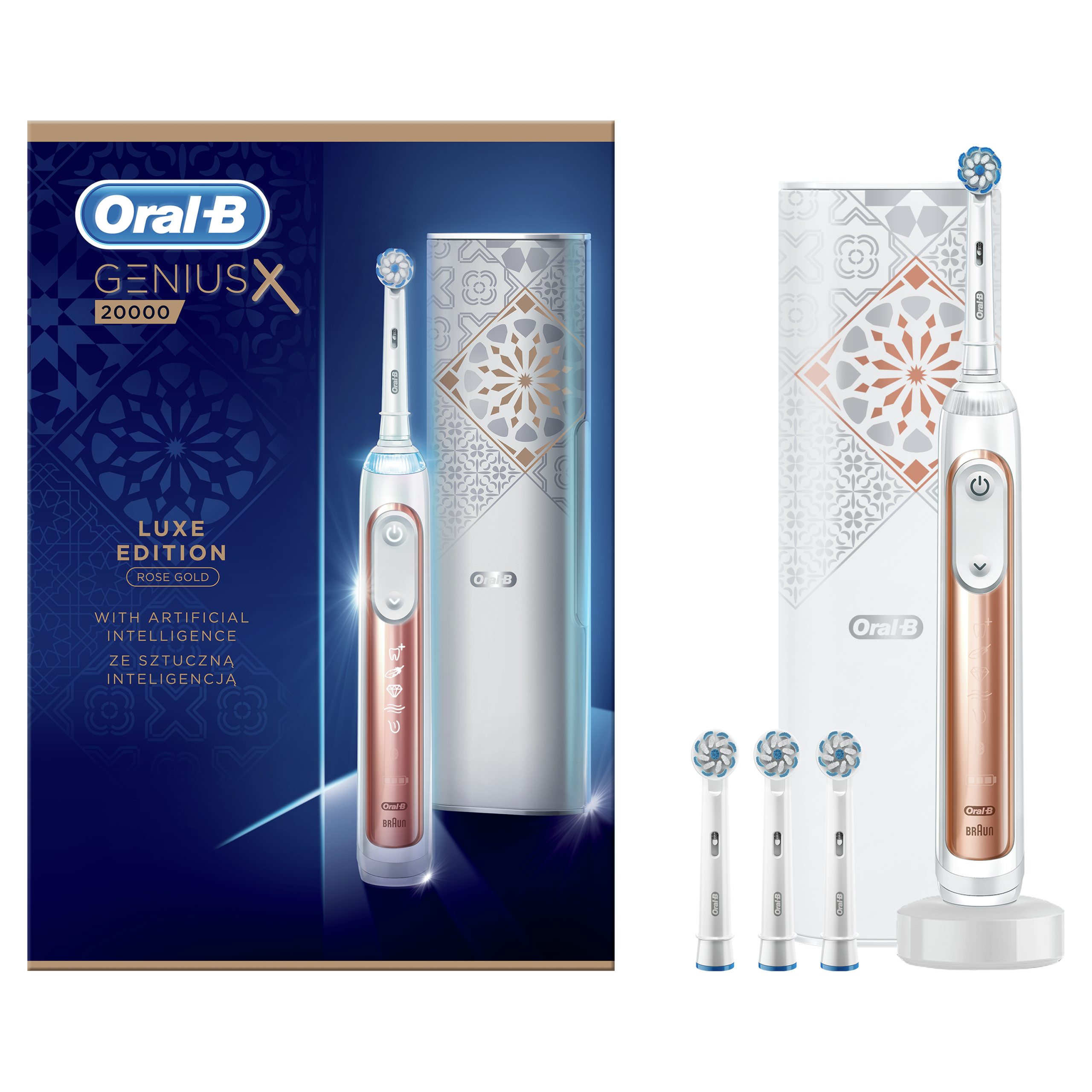 Oral-B Genius X 20000N Rose Gold LUX Edition sähköhammasharja surveanduriga (6 režiimi, 4 harjapead) – Kuva 3
