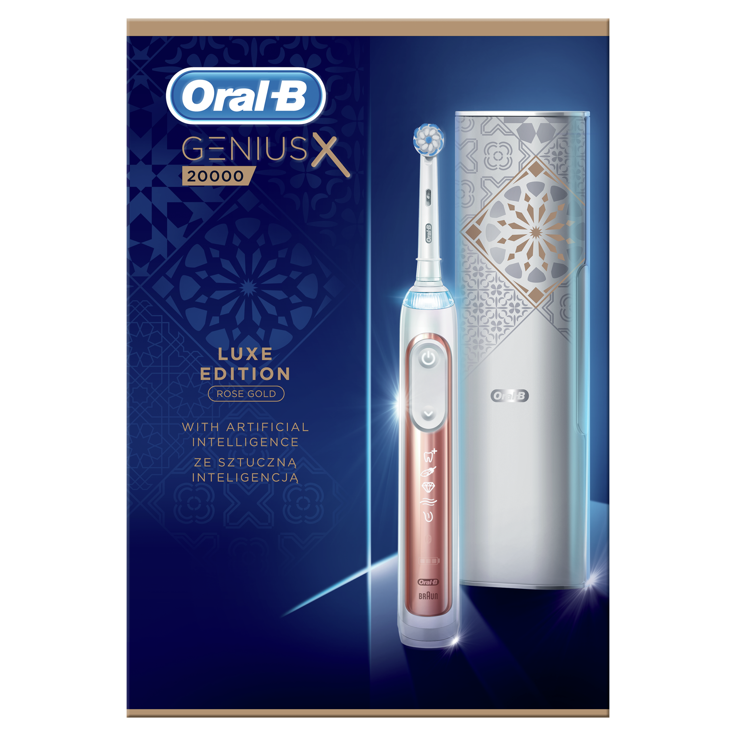 Oral-B Genius X 20000N Rose Gold LUX Edition sähköhammasharja surveanduriga (6 režiimi, 4 harjapead) – Kuva 6