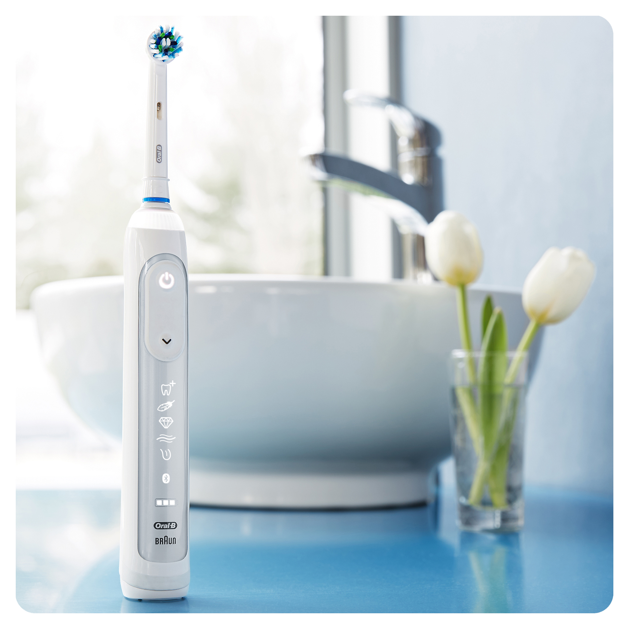 Oral-B GENIUS 10000 sähköhammasharja surveanduriga VALGE (6 režiimi, 2 harjapead) + Reisikarp – Kuva 5