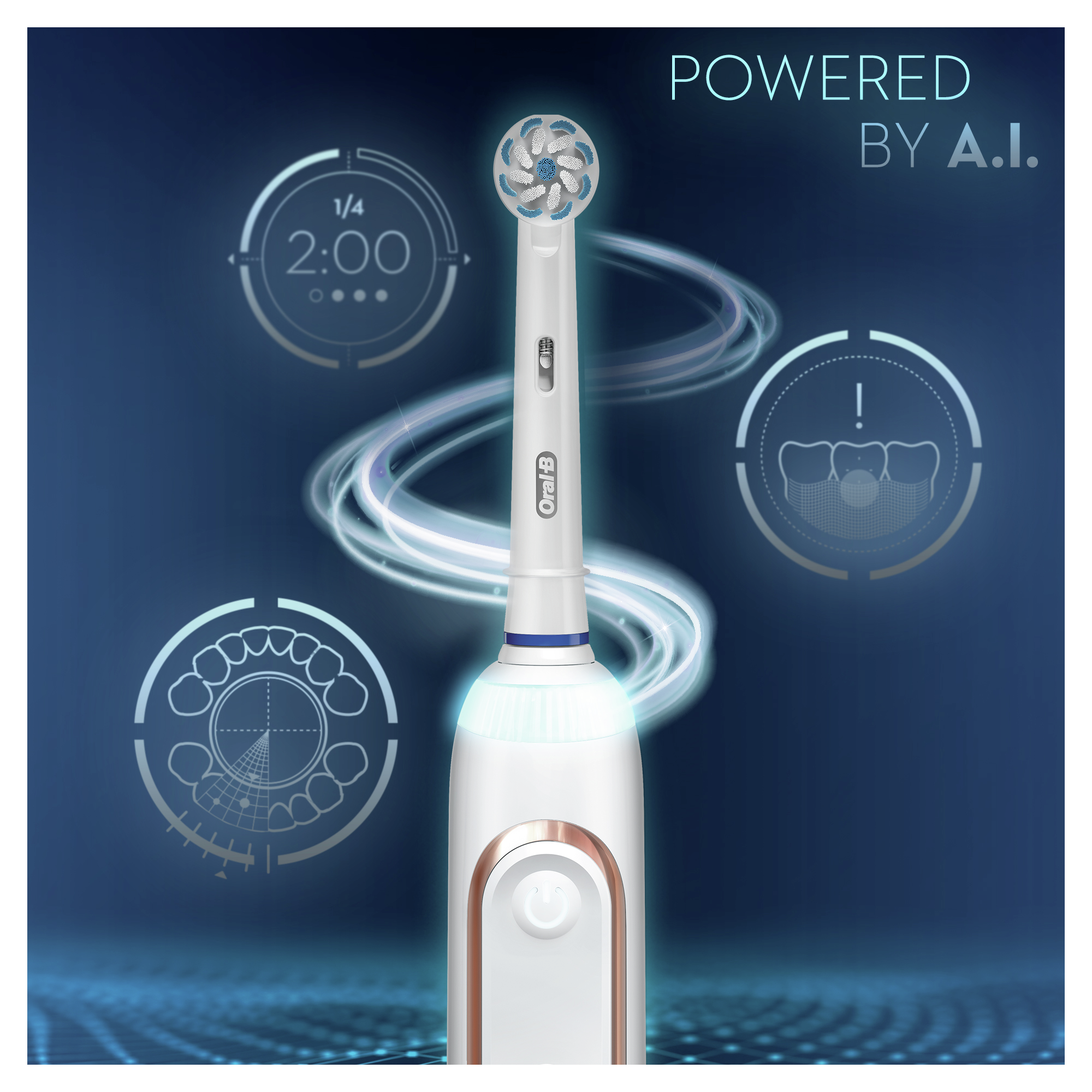 Oral-B Genius X 20000N Rose Gold LUX Edition sähköhammasharja surveanduriga (6 režiimi, 4 harjapead) – Kuva 11
