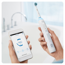 Oral-B GENIUS 10000 sähköhammasharja surveanduriga VALGE (6 režiimi, 2 harjapead) + Reisikarp – Kuva 4