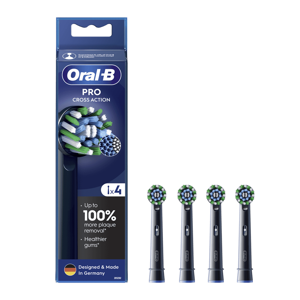 Oral-B CROSS ACTION Pro -vaihtopäät, mustat (EB50-4, 4 kpl)