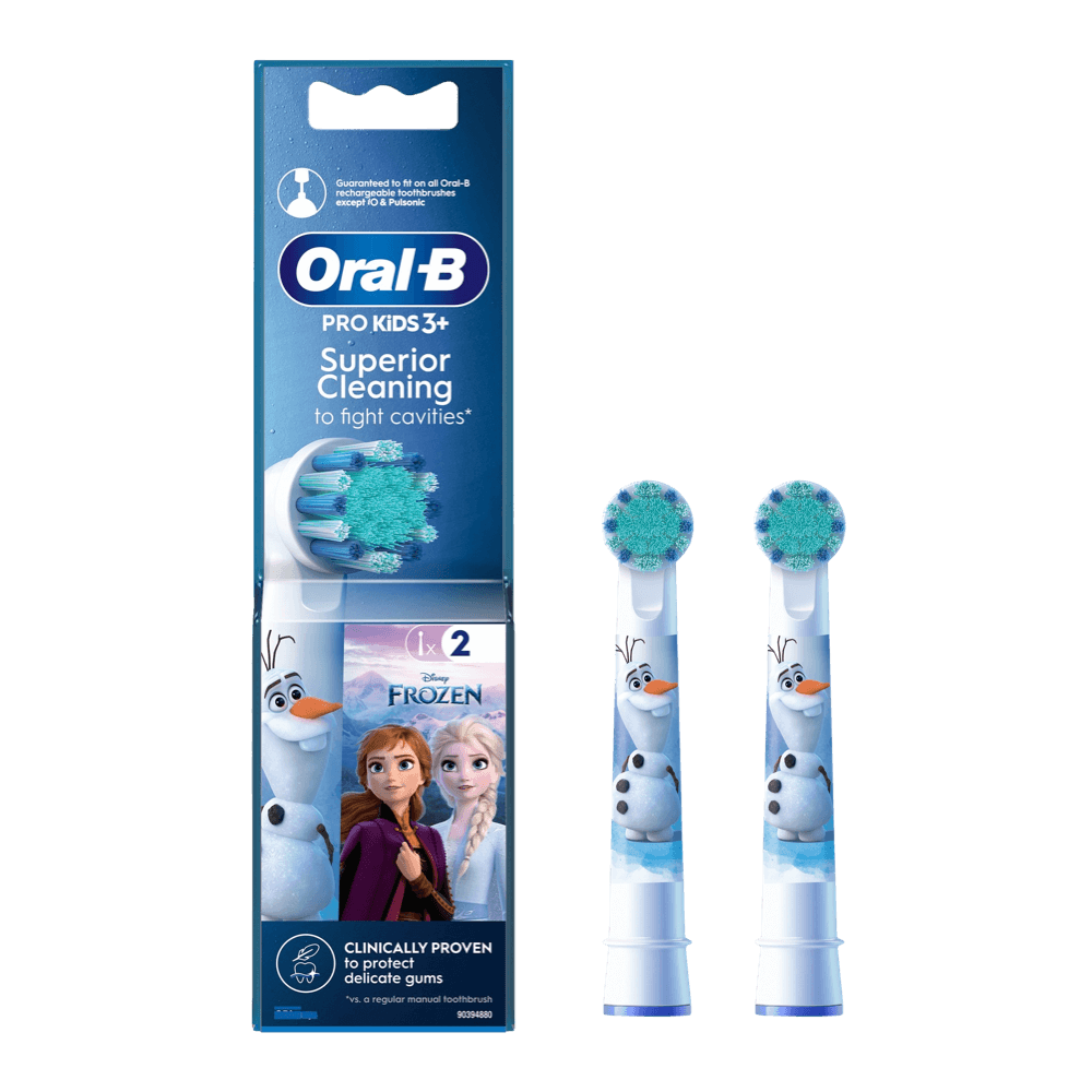 Oral-B PRO Kids 3+ FROZEN -vaihtoharjaspäät lapsille, erittäin pehmeät (EB10S-2, 2 kpl)