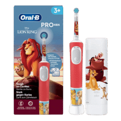 Oral-B Vitality Pro LION KING -sähköhammasharja lapsille 3-vuotiaasta alkaen (2 harjaustilaa) + matkapussi