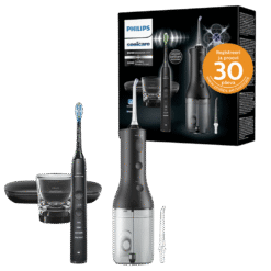 Philips Sonicare DiamondClean 9000 HX3886/43 -sähköhammasharja + Power Flosser 3000 -vesihammaslanka (MUSTA)