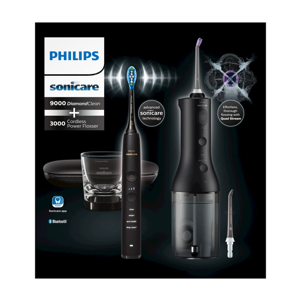 Philips Sonicare DiamondClean 9000 HX3886/43 sähköhammasharja + Power Flosser 3000 veeprits (MUST) – Kuva 5