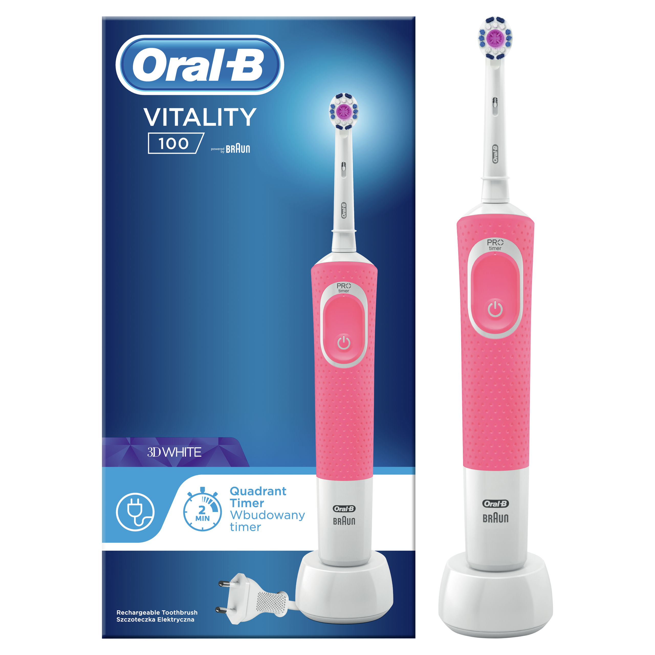 Oral-B Vitality 100 sähköhammasharja ROOSA (1 režiim) – Kuva 6