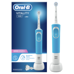 Oral-B Vitality 100 Sensitive UltraThin sähköhammasharja taimeri ja pehme harjapeaga (SININE) – Kuva 7