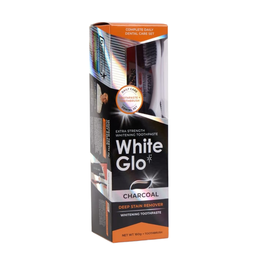 White Glo Charcoal Deep Stain Remover -hammastahna 100 ml (valkaiseva aktiivihiilihammastahna)