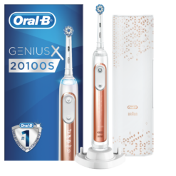Oral-B GENIUS X 20100S Rose Gold -sähköhammasharja (paineanturilla, sovelluksella, 6 harjaustilalla ja 1 harjaspäällä)