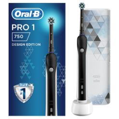 Oral-B PRO 1 / 750 sähköhammasharja koos surveanduri ja reisikarbiga (1 režiim, 1 harjapea - MUST)