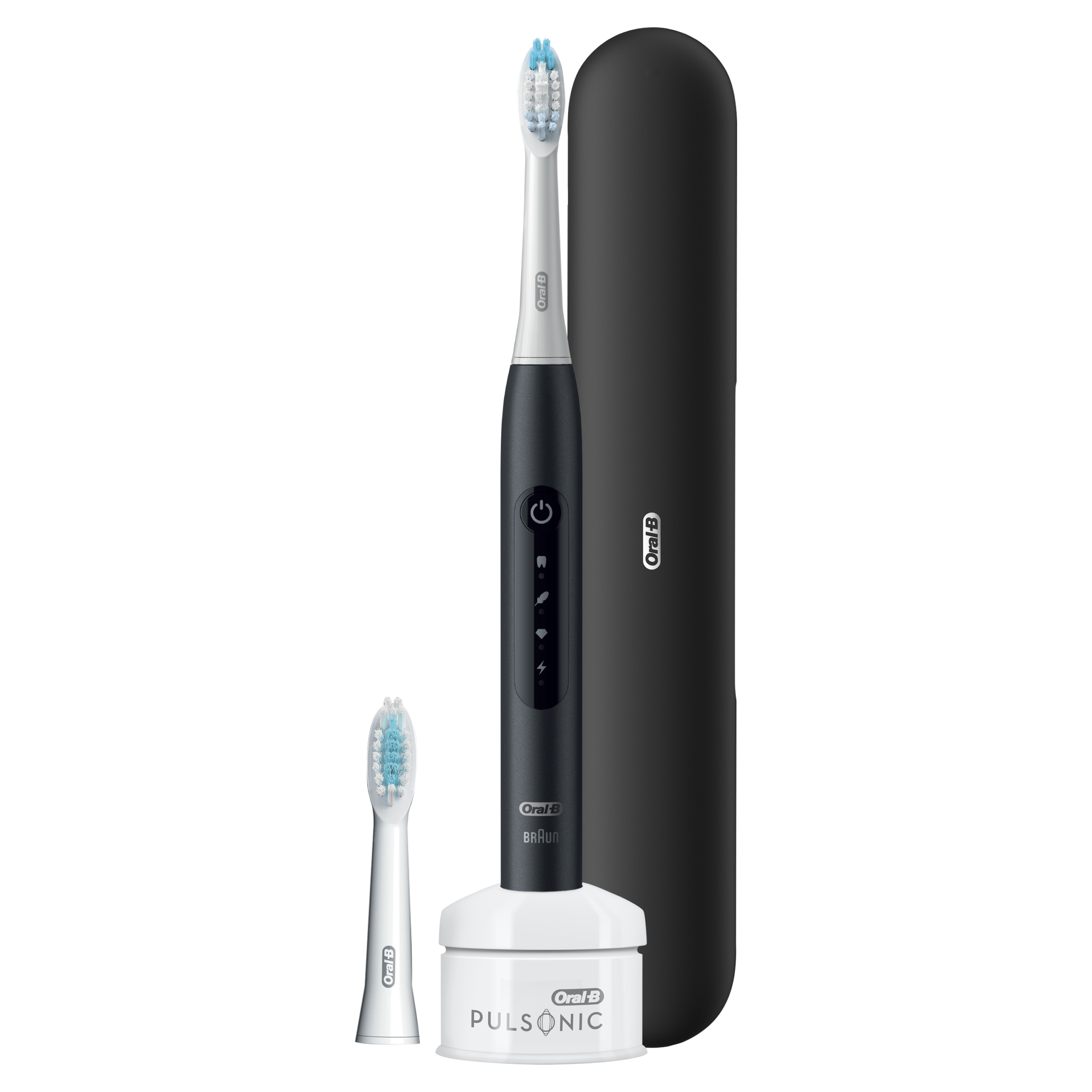 Oral-B Pulsonic SLIM Luxe 4500 Matte Black Sonic sähköhammasharja (2 harjapead) + Reisikarp – Kuva 2