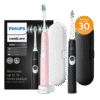 Philips Sonicare ProtectiveClean 4300 seeria HX6800/35 MUST + ROOSA komplekt (2 käepidet, 2 harjapead + 2 reisivutlarit)