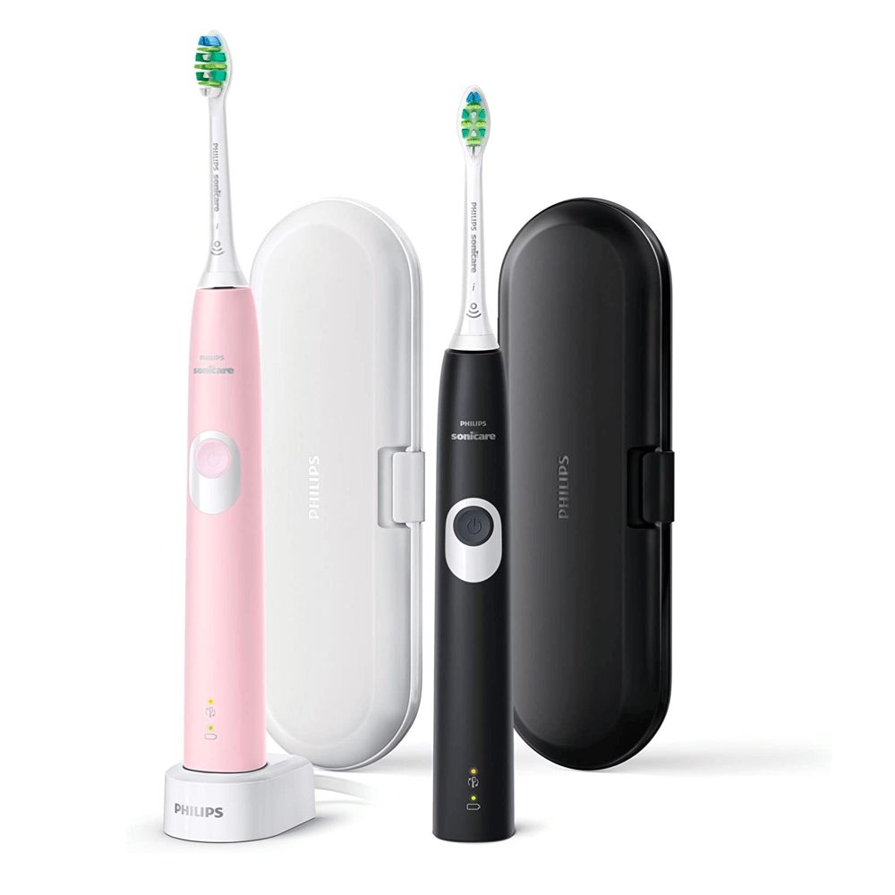 Philips Sonicare ProtectiveClean 4300 seeria HX6800/35 MUST + ROOSA komplekt (2 käepidet, 2 harjapead + 2 reisivutlarit) – Kuva 7