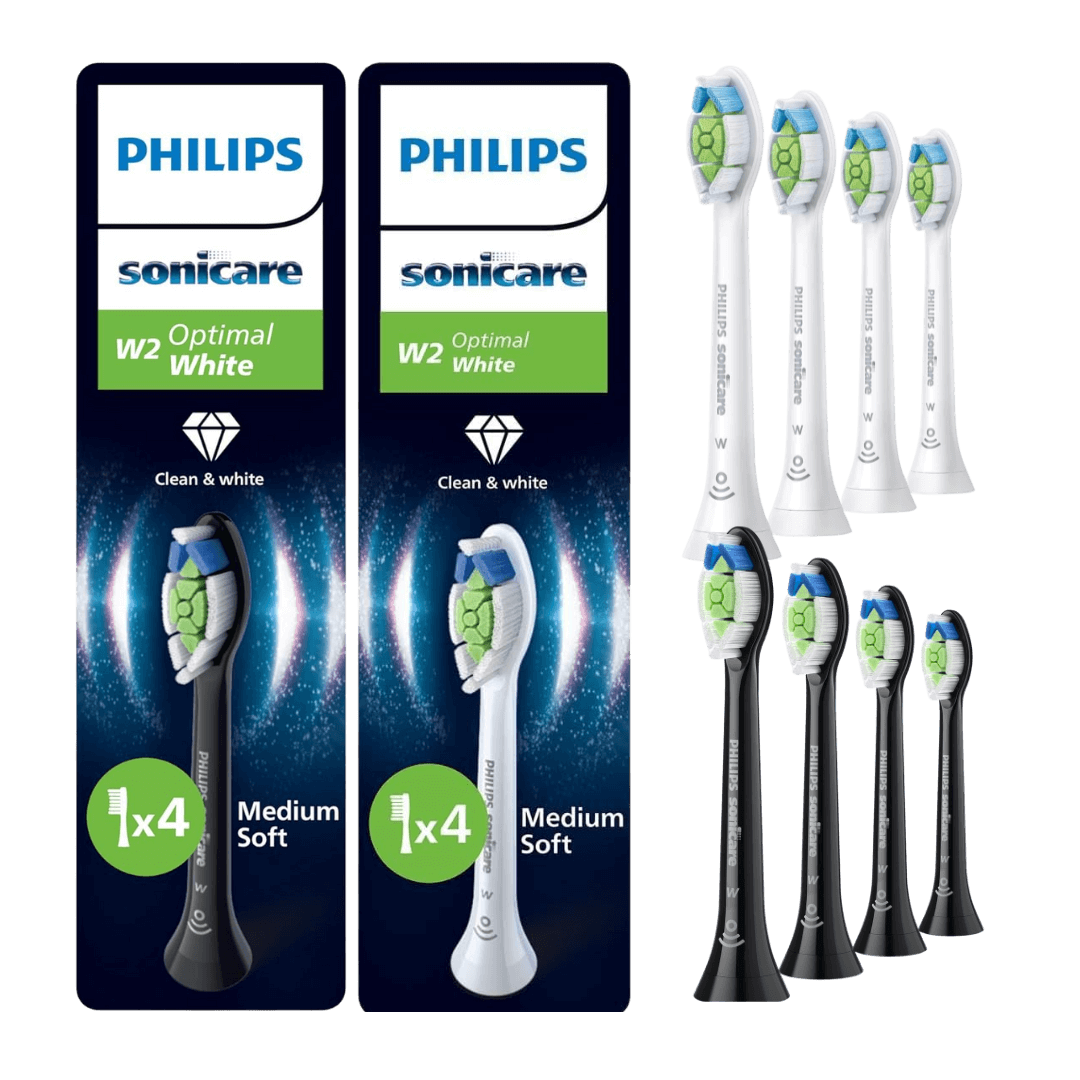Philips Sonicare Optimal White W2 hambaharja otsikud KOMBO HX6064 (4 x VALGE + 4 x MUST)