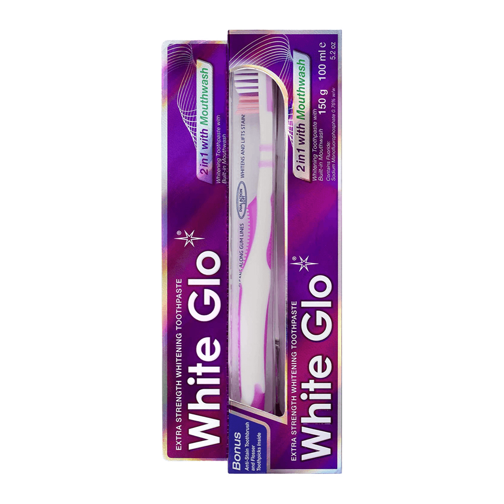 White Glo 2in1 with Mouthwash -valkaiseva hammastahna suuvedellä 100 ml (mukana ilmainen hammasharja)