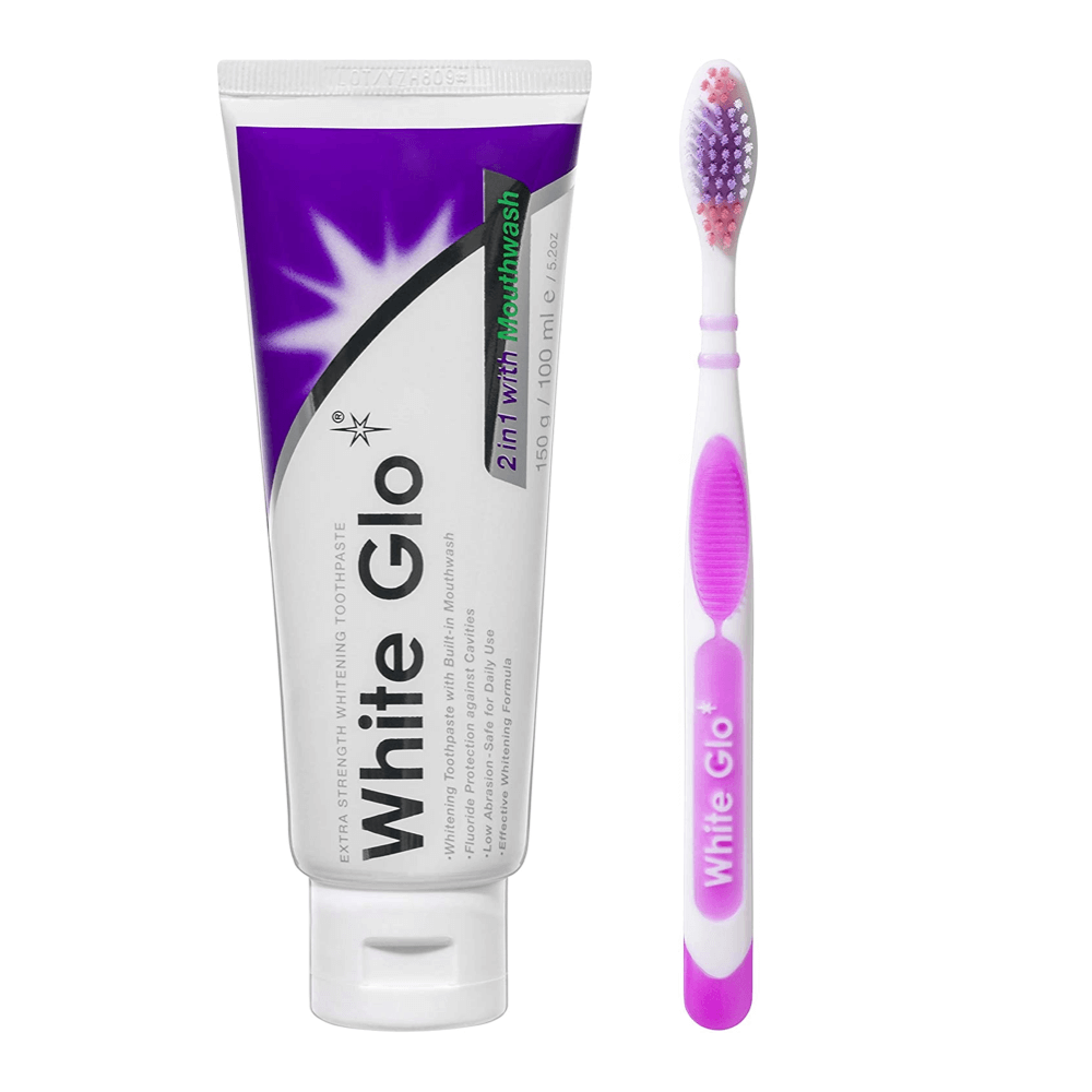 White Glo 2in1 with Mouthwash valgendav hambapasta koos suuveega 100ml (kaasa tasuta käsihambahari) – Kuva 2