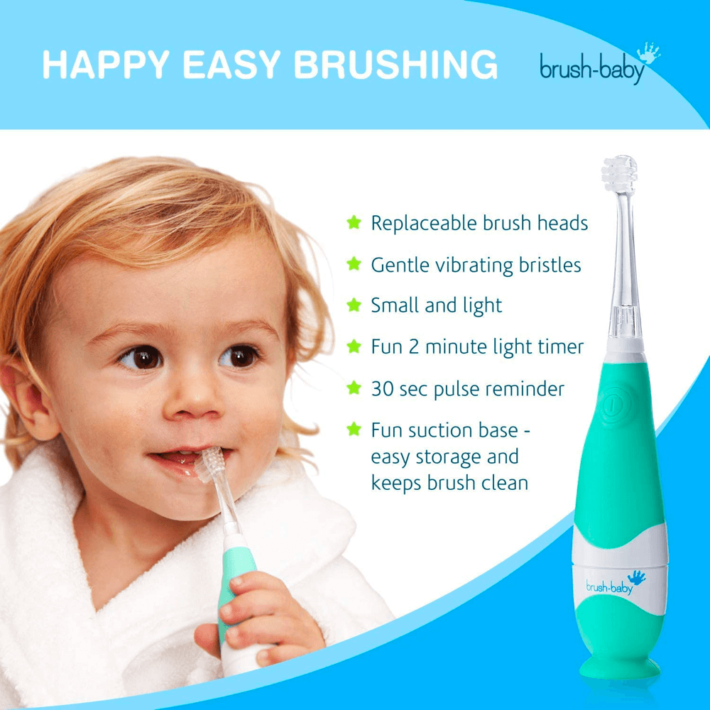 Brush-Baby BabySonic sähköhammasharja väikelastele ROHELINE (kuni 3.a) – Kuva 3