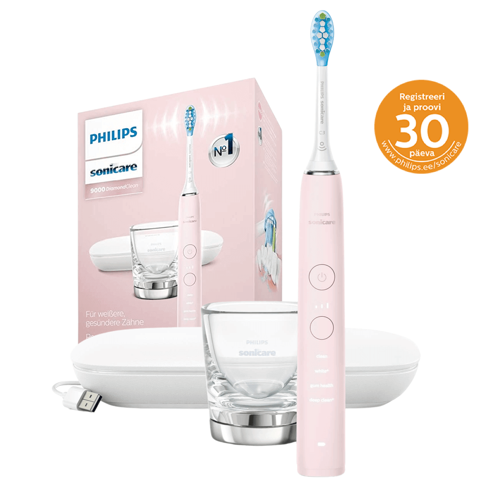 Philips Sonicare DiamondClean 9000 PINK sähköhammasharja (HX9911), 4 harjaustilaa, 3 tehotasoa, paineanturi ja sovellus
