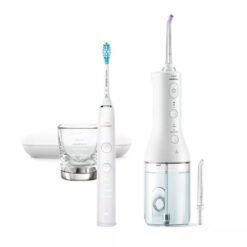 Philips Sonicare DiamondClean 9000 HX3886/41 sähköhammasharja + Power Flosser 3000 veeprits (VALGE) – Kuva 2