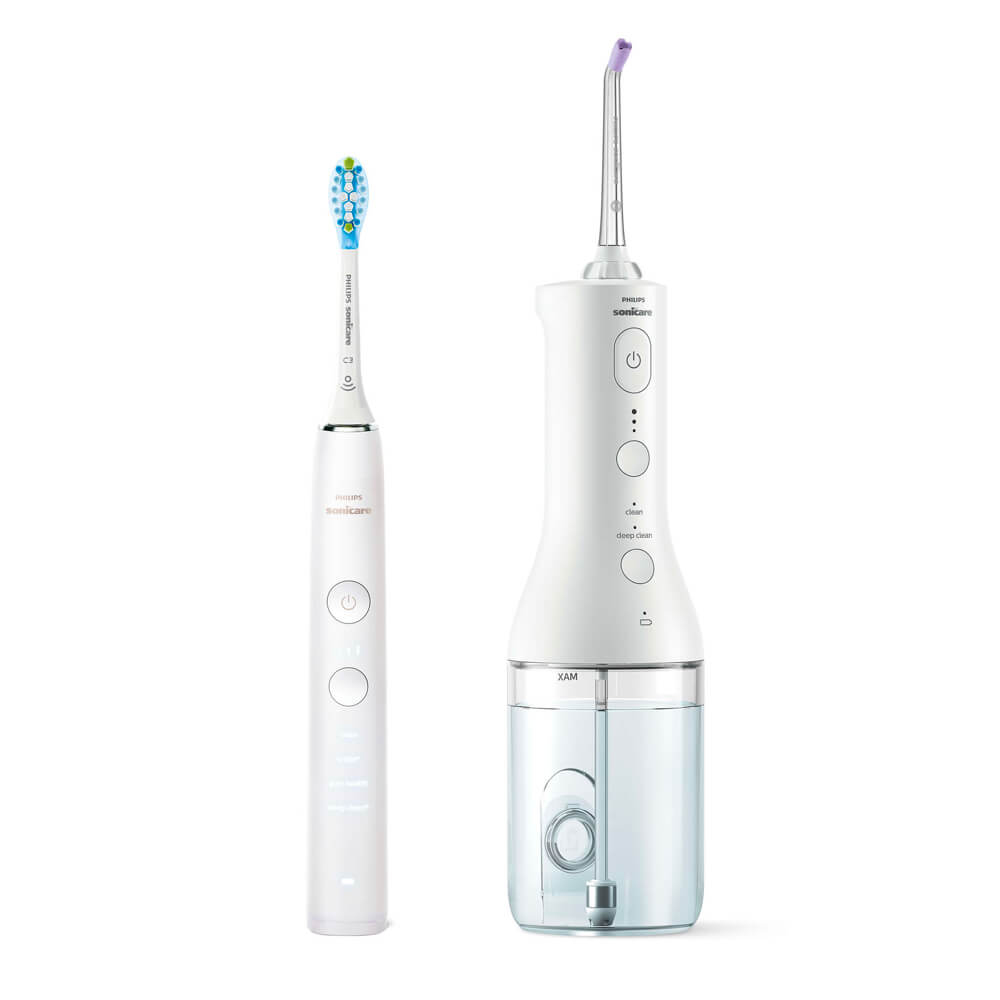 Philips Sonicare DiamondClean 9000 HX3886/41 sähköhammasharja + Power Flosser 3000 veeprits (VALGE) – Kuva 5