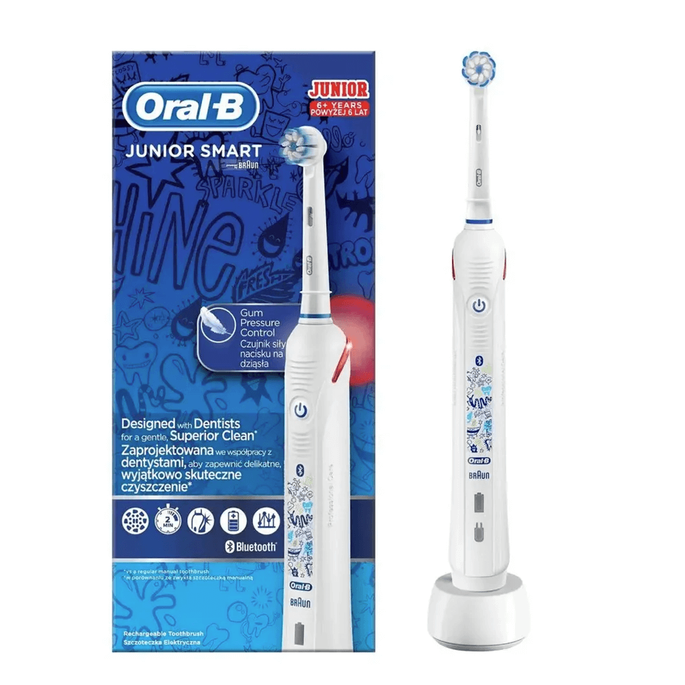 Oral-B JUNIOR SMART sähköhammasharja Bluetoothi ja surveanduriga (lastele al. 6.a)