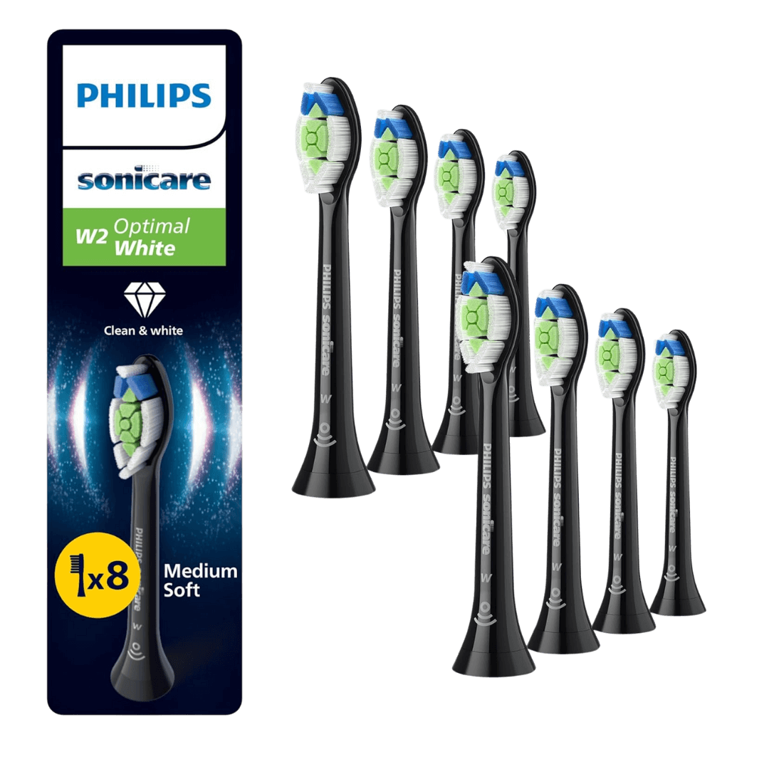Philips Sonicare Optimal White W2 -harjaspäät HX6068/88 (MUSTA, 8 kpl)
