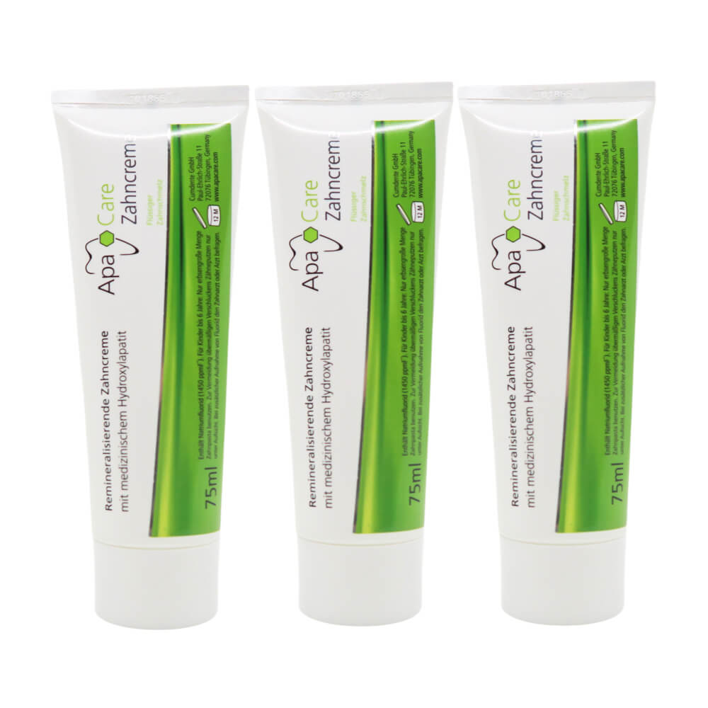 3 x ApaCare remineralisoiva hammastahna 75 ml (3 kuukauden varasto)