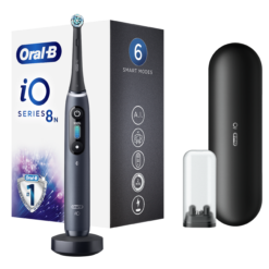 Oral-B iO8 sähköhammasharja Black Onyx (6 režiimi, kiirlaadija)