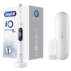 Oral-B iO8 sähköhammasharja White Alabaster (6 režiimi, kiirlaadija)