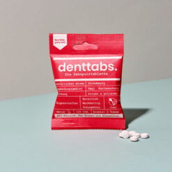 DENTTABS hambapesutabletid lastele MAASIKA 125tk (fluoriidivaba) – Kuva 2