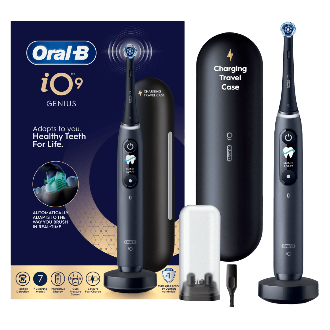 Oral-B iO9 Genius -sähköhammasharja, Black Onyx (7 harjaustilaa, pikalaturi)