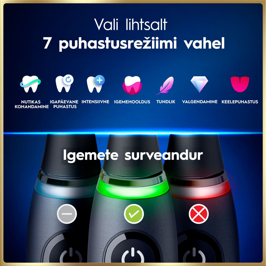 Oral-B iO9 Genius sähköhammasharja Black Onyx (7 režiimi, kiirlaadija) – Kuva 11