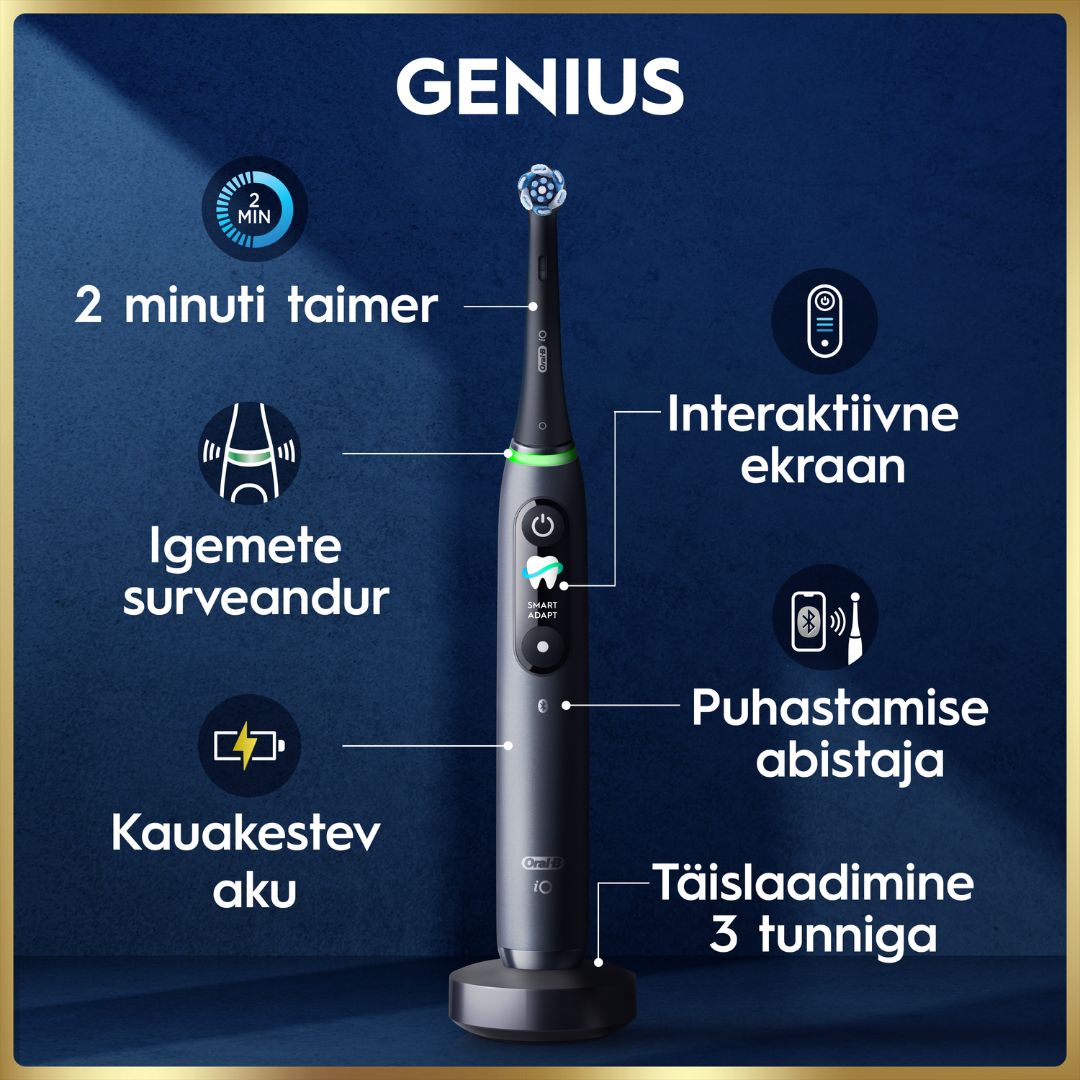 Oral-B iO9 Genius sähköhammasharja Black Onyx (7 režiimi, kiirlaadija) – Kuva 2
