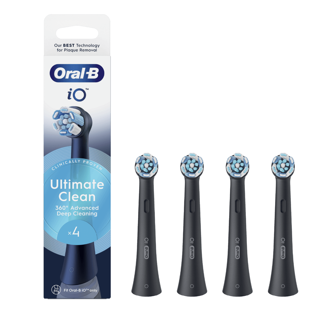 Oral-B iO Ultimate Clean Black -harjaspäät, keskikova, musta (CBF-4, 4 kpl)