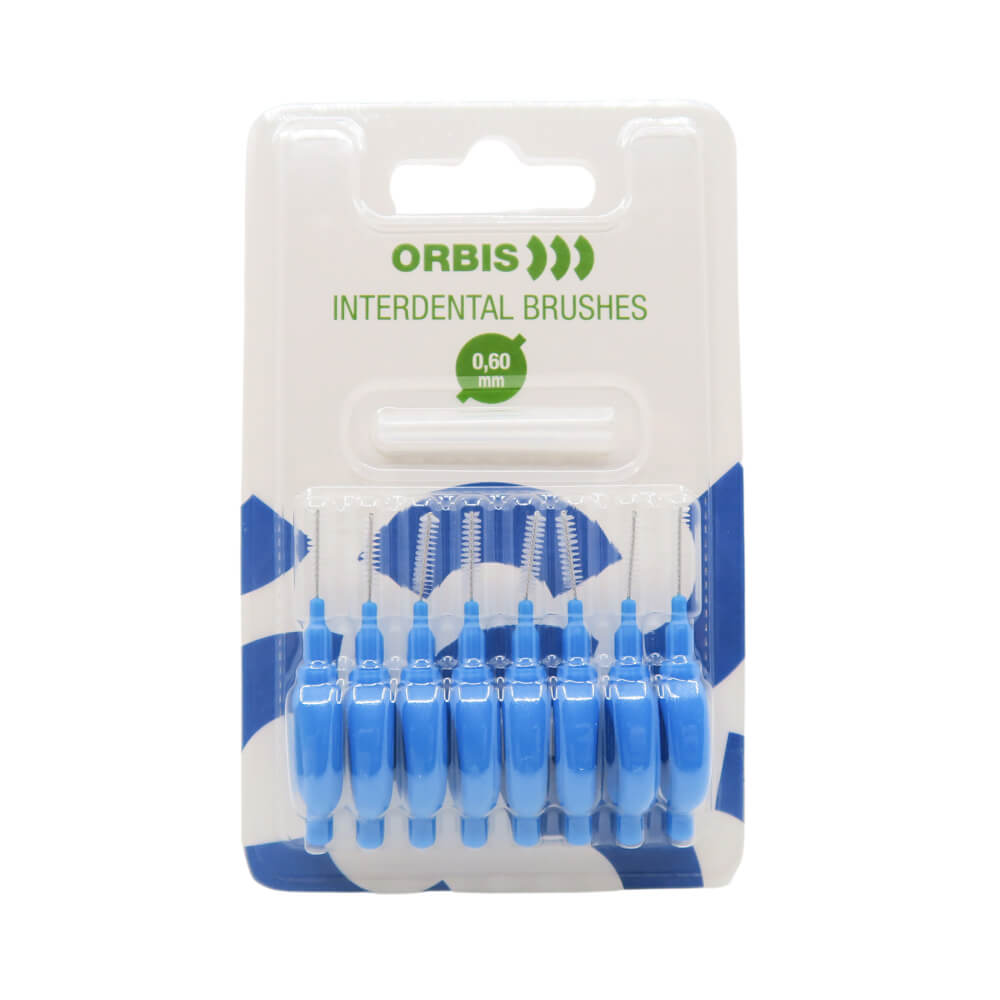 ORBIS 0,6 mm hammasväliharjat SININEN (8 kpl pakkauksessa, hammasväliharja)