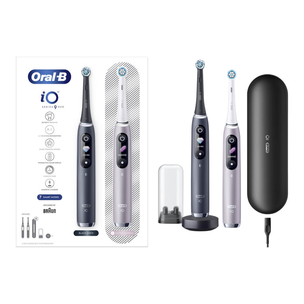 Oral-B iO9 sähköhammasharja Black Onyx / Rose (2 hambaharja, 7 režiimi, kiirlaadija) – Kuva 2