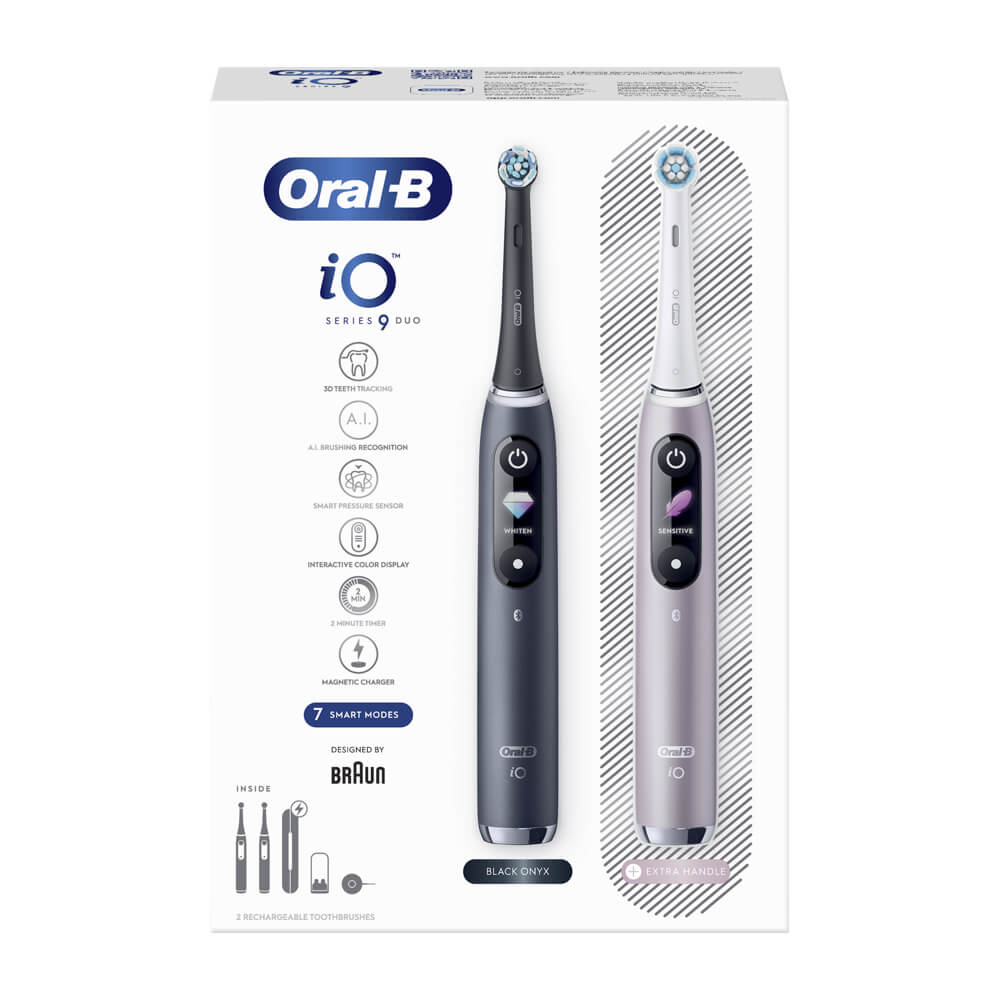 Oral-B iO9 sähköhammasharja Black Onyx / Rose (2 hambaharja, 7 režiimi, kiirlaadija) – Kuva 3