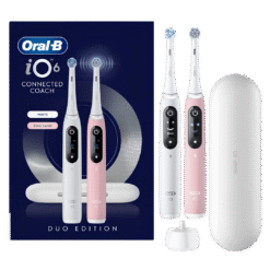 Oral-B iO6 -sähköhammasharja White Alabaster / Pink Sand (2 hammasharjaa, 5 harjaustilaa, näyttö)