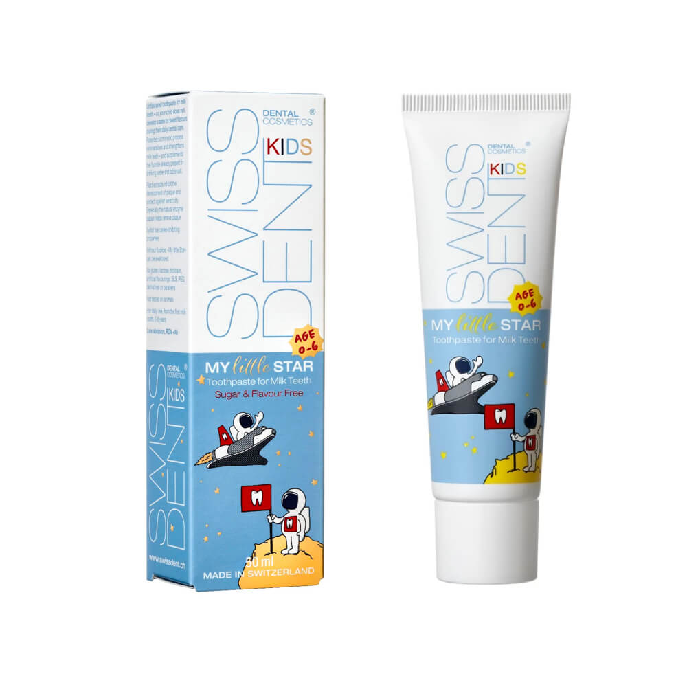 Swissdent KIDS My Little Star 0-6 hambapasta lastele 50ML (fluoriidi- ja suhkruvaba) – Kuva 2