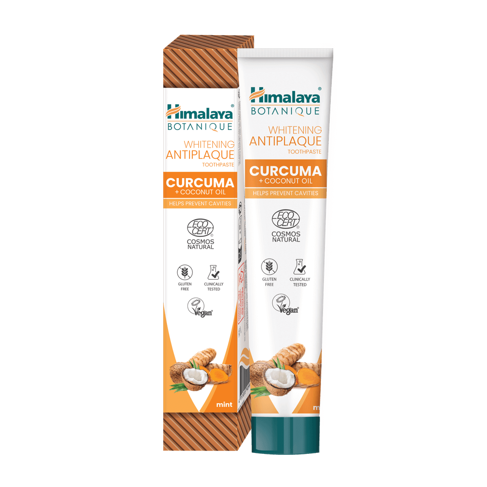 HIMALAYA Whitening Antiplaque -valkaiseva hammastahna (kurkuma ja kookosöljy) 75 ml