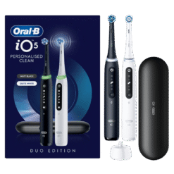 Oral-B iO5 -sähköhammasharja Matt Black / Quite White (2 hammasharjaa, 5 harjaustilaa)