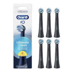 Oral-B iO Ultimate Clean Black -harjaspäät, keskikovat, MUSTAT (CB-6, 6 kpl)