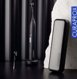 CURAPROX Black Is White sähköhammasharja (3 režiimi + Reisikarp) – Kuva 6