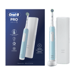 Oral-B PRO1 -sähköhammasharja paineanturilla, BLUE (3 harjaustilaa) + matkapussi